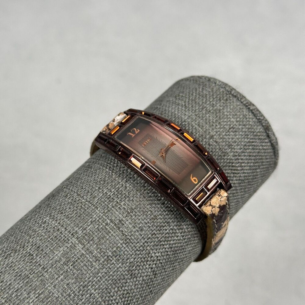 Fossil Relic Watch Womens Brown Baguette Crystal … - image 1